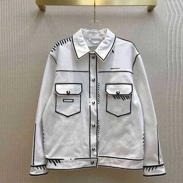jackets high-end fashion white cotton denim jackets for women black stripes graffiti pattern lapel casual loose jacket coat, Black;brown
jackets high-end fashion white cotton denim jackets for women black stripes graffiti pattern lapel casual loose jacket coat, Black;brown