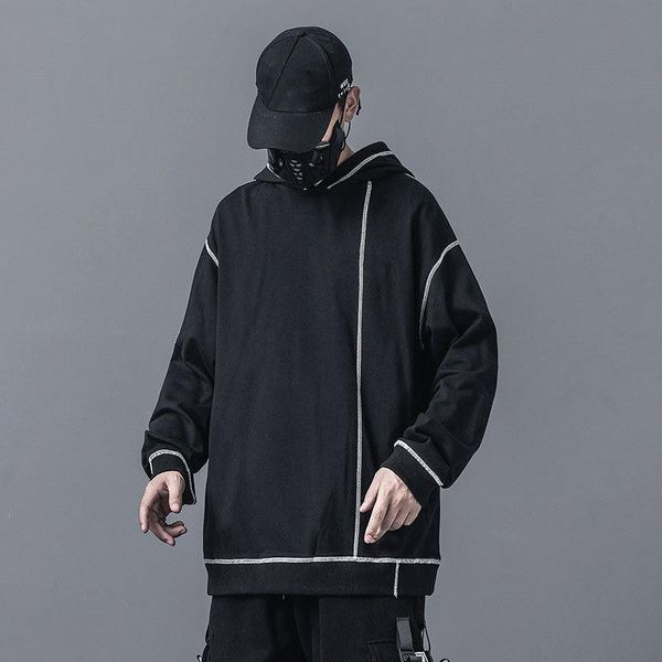 men's hoodies & sweatshirts autumn street series bright line hooded sweater men's trend handsome loose coat stitching top, Black
men's hoodies & sweatshirts autumn street series bright line hooded sweater men's trend handsome loose coat stitching top, Black