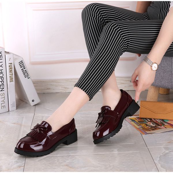 patent leather ladies flat oxfords women bowtie tassel platform autumn derby shoes slip on female comfort fashion footwear a3t68, Black
patent leather ladies flat oxfords women bowtie tassel platform autumn derby shoes slip on female comfort fashion footwear a3t68, Black