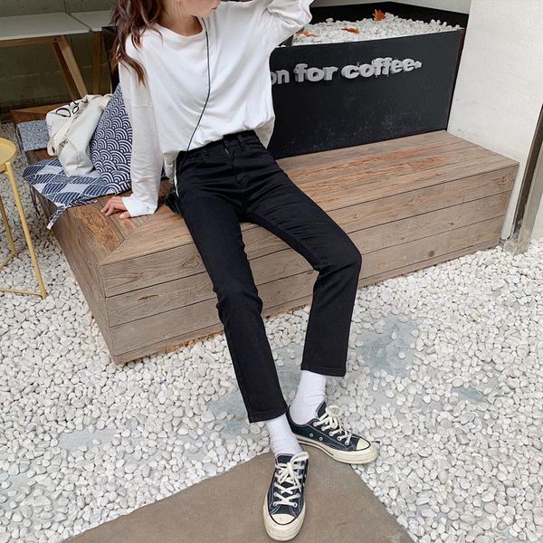 women's jeans dd088 cropped children's high-waisted slim loose straight-leg, Blue
women's jeans dd088 cropped children's high-waisted slim loose straight-leg, Blue