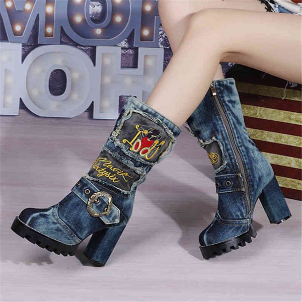 dress shoes embroidery winter warm boots women chunky high heel botas mujer platform denim boot strap jean woman plus size 42 2f7o, Black
dress shoes embroidery winter warm boots women chunky high heel botas mujer platform denim boot strap jean woman plus size 42 2f7o, Black