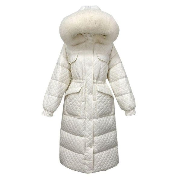 women's down & parkas korean winter fur collar diamond jacket long white duck solid color over-the-knee coats 2021 k1245, Black
women's down & parkas korean winter fur collar diamond jacket long white duck solid color over-the-knee coats 2021 k1245, Black