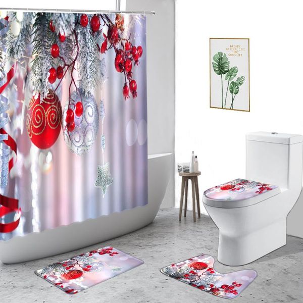 shower curtains 4 pcs curtain set christmas holidays tree merry red xmas ball non-slip rugs toilet lid cover bath mat bathroom decor
shower curtains 4 pcs curtain set christmas holidays tree merry red xmas ball non-slip rugs toilet lid cover bath mat bathroom decor