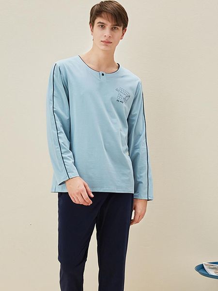 men's sleepwear pajamas set knitted cotton spring and autumn products long-sleeved pajama, Black;brown
men's sleepwear pajamas set knitted cotton spring and autumn products long-sleeved pajama, Black;brown