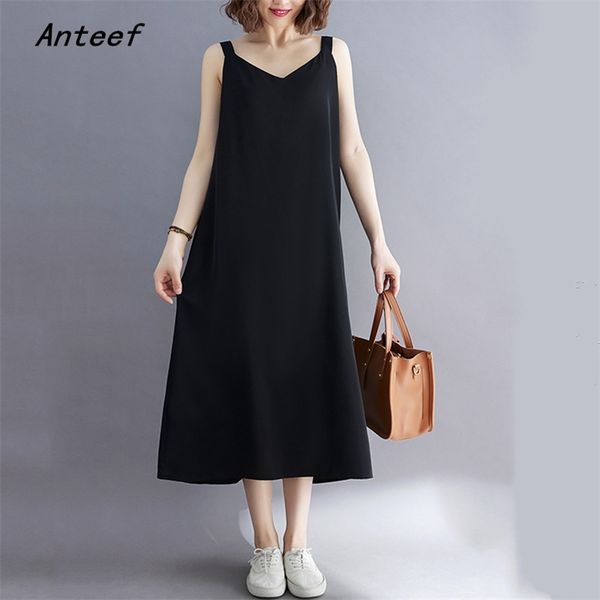 sleeveless plus size black vintage strap dresses for women casual loose long woman summer dress elegant clothes sundress 210517, Black;gray
sleeveless plus size black vintage strap dresses for women casual loose long woman summer dress elegant clothes sundress 210517, Black;gray