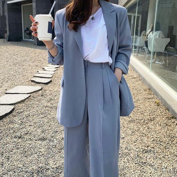 women's two piece pants spring fall women blue two-piece set blazers+straight high waist mopping trousers office ladies korean chic fas, White
women's two piece pants spring fall women blue two-piece set blazers+straight high waist mopping trousers office ladies korean chic fas, White