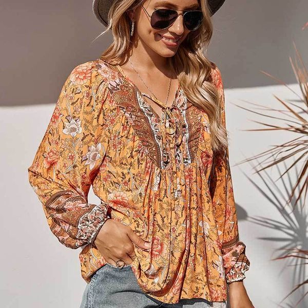 inspired new floral print blouses women bohemian style long sleeve shirts female v-neck cotton plus size 210412, White
inspired new floral print blouses women bohemian style long sleeve shirts female v-neck cotton plus size 210412, White