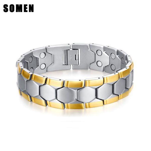 link, chain 2021 trendy stainless steel magnetic 21cm mens silver color bracelets jewelry european style pulsera hombre, Black
link, chain 2021 trendy stainless steel magnetic 21cm mens silver color bracelets jewelry european style pulsera hombre, Black