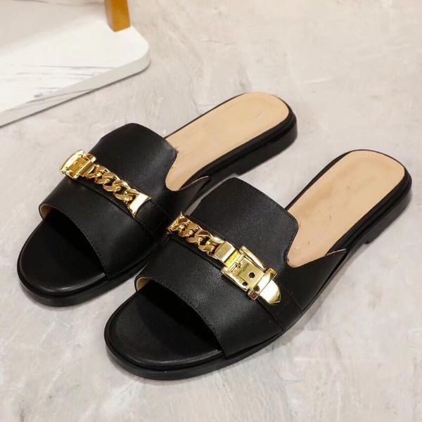 summer women's sandals comfortable designer flat slippers fashionable and beautiful leather metal outfit xuan casual office work shoes, Black
summer women's sandals comfortable designer flat slippers fashionable and beautiful leather metal outfit xuan casual office work shoes, Black