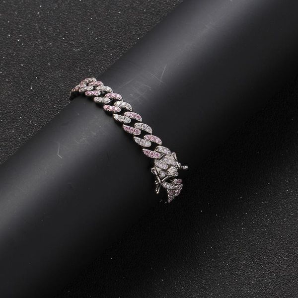 link, chain rock 8mm miami cuban bracelet full iced out cubic zirconia hip hop rapper jewelry pink white ladies, Black
link, chain rock 8mm miami cuban bracelet full iced out cubic zirconia hip hop rapper jewelry pink white ladies, Black