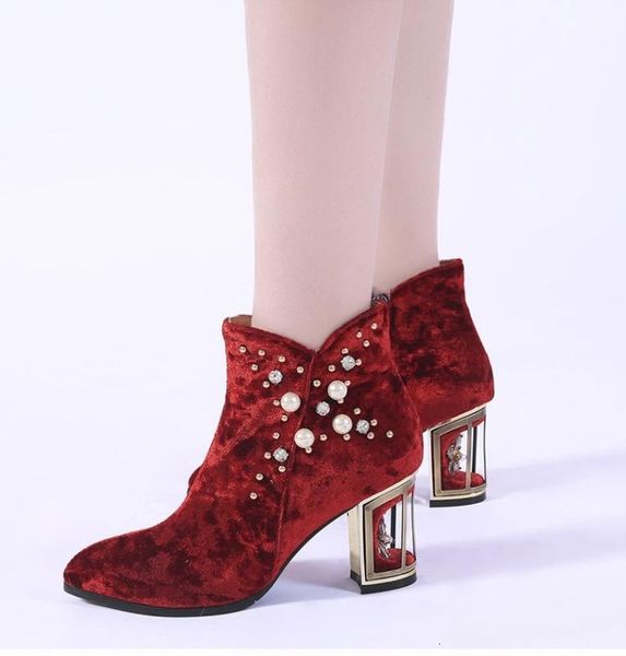 boots womens velvet leather ankle rhinestones crystal flowers pearls side zipper birdcage strange high heel shoes plus size c989 en5d, Black
boots womens velvet leather ankle rhinestones crystal flowers pearls side zipper birdcage strange high heel shoes plus size c989 en5d, Black