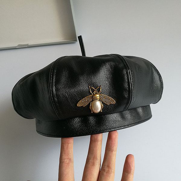 vintage brand bee brand fashion black pu leather beret hat women cap female ladies beanie beret girls for spring and autumn, Blue;gray
vintage brand bee brand fashion black pu leather beret hat women cap female ladies beanie beret girls for spring and autumn, Blue;gray