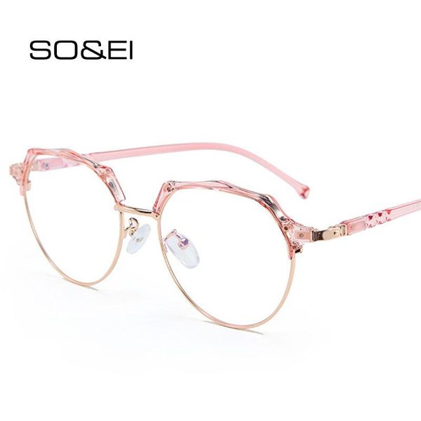 fashion sunglasses frames so&ei round half metal transparent frame men women eyewear vintage classic clear lens optical myopia eyeglasses, Black
fashion sunglasses frames so&ei round half metal transparent frame men women eyewear vintage classic clear lens optical myopia eyeglasses, Black