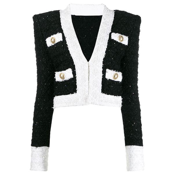dress high street 2021 er designer female lion buttons block tweed short jacket, White
dress high street 2021 er designer female lion buttons block tweed short jacket, White