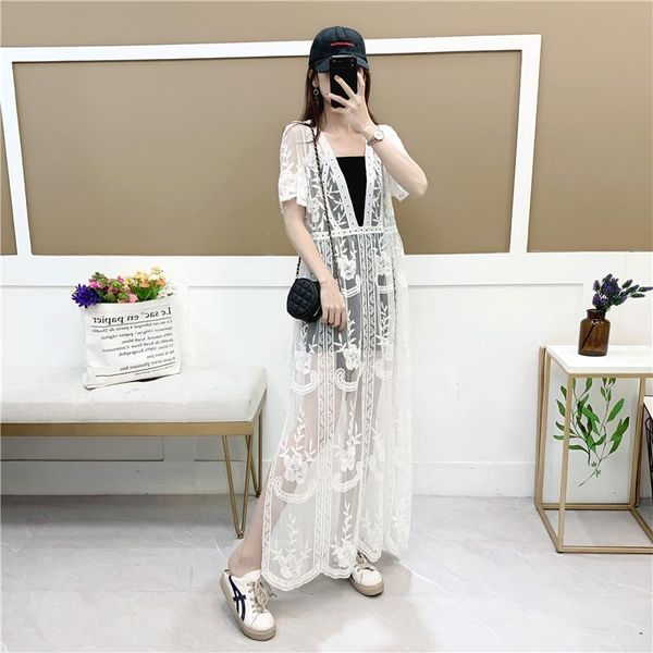 women's jackets mid-length lace spring and summer beach seaside vacation thailand hedging with sun protection clothing, Black;brown
women's jackets mid-length lace spring and summer beach seaside vacation thailand hedging with sun protection clothing, Black;brown