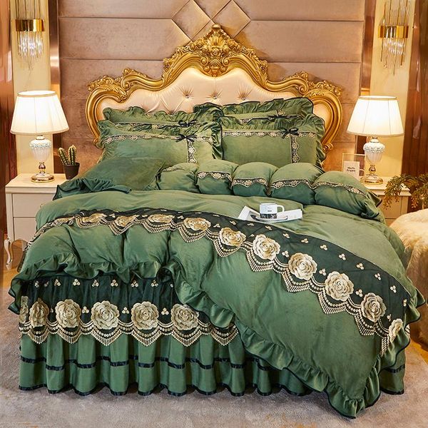 promotion bed four-piece lace skirt thick sheet duvet cover large king size skin-friendly and comfortable bedding sets
promotion bed four-piece lace skirt thick sheet duvet cover large king size skin-friendly and comfortable bedding sets