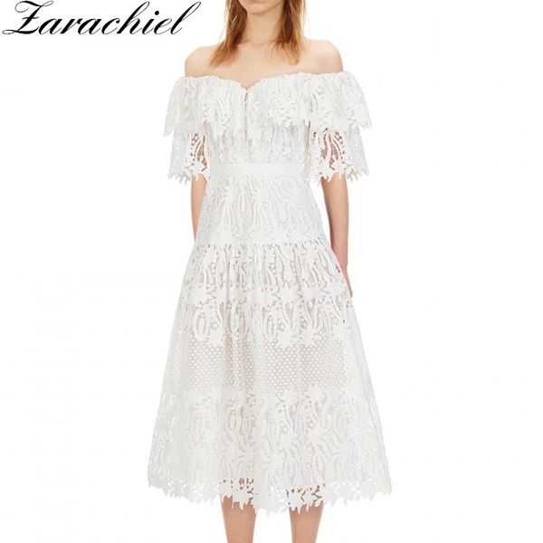 elegant carved embroidery white hollow out lace dress summer women's off shoulder strapless ruffle vacation long dresses 210416, Black;gray
elegant carved embroidery white hollow out lace dress summer women's off shoulder strapless ruffle vacation long dresses 210416, Black;gray
