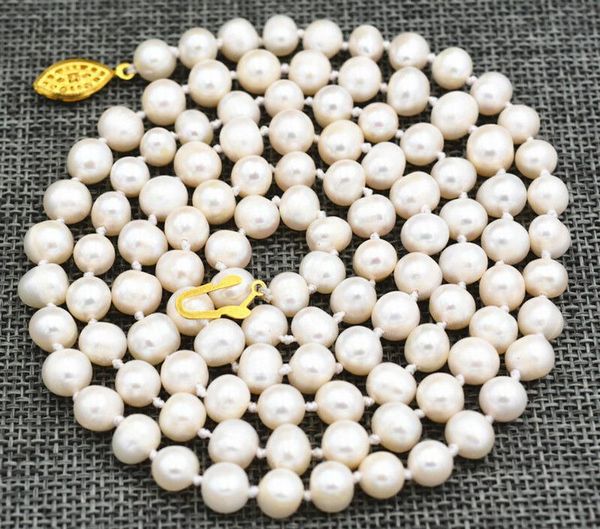 beautiful 7-8mm white akoya freshwater cultured pearl necklace 34" chains, Silver
beautiful 7-8mm white akoya freshwater cultured pearl necklace 34" chains, Silver