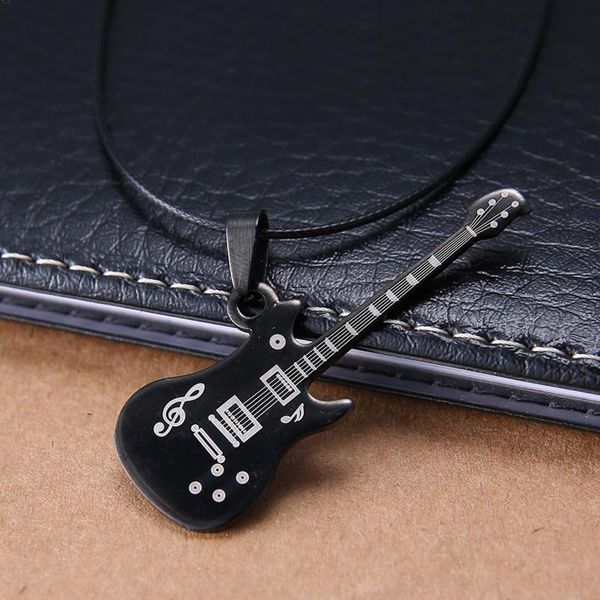 pendant necklaces fashion stainless steel necklace for women exquisite guitar shaped leather rope clavicle chain male jewelry, Silver
pendant necklaces fashion stainless steel necklace for women exquisite guitar shaped leather rope clavicle chain male jewelry, Silver