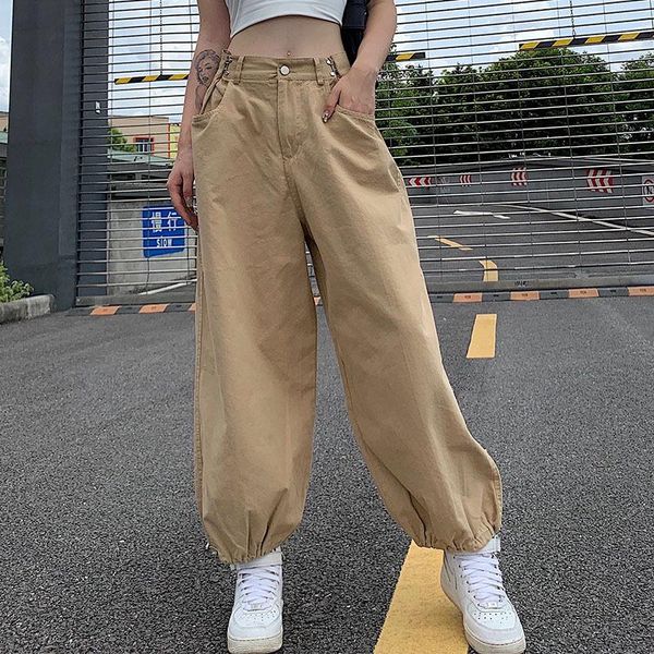 women's pants & capris 2021 khaki oversized cargo detached adjustable waist drawstring streetwear autumn hight quality long trousers, Black;white
women's pants & capris 2021 khaki oversized cargo detached adjustable waist drawstring streetwear autumn hight quality long trousers, Black;white
