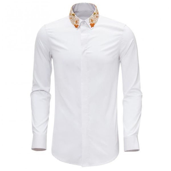 men's casual shirts men shirt luxury gold flower embroidery long sleeve mens dress plus size 4xl party wedding man, White;black
men's casual shirts men shirt luxury gold flower embroidery long sleeve mens dress plus size 4xl party wedding man, White;black