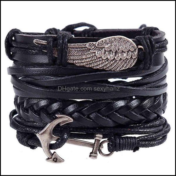 charm bracelets jewelry bracelet wings woven leather mti-layer anchor set navigation drop delivery 2021 op8it, Golden;silver
charm bracelets jewelry bracelet wings woven leather mti-layer anchor set navigation drop delivery 2021 op8it, Golden;silver