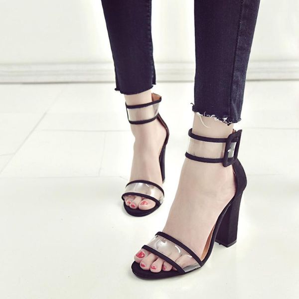 spring design sandals women transparent summer ankle strap buckle high heel ladies elegant shoes 8cm dress, Black
spring design sandals women transparent summer ankle strap buckle high heel ladies elegant shoes 8cm dress, Black