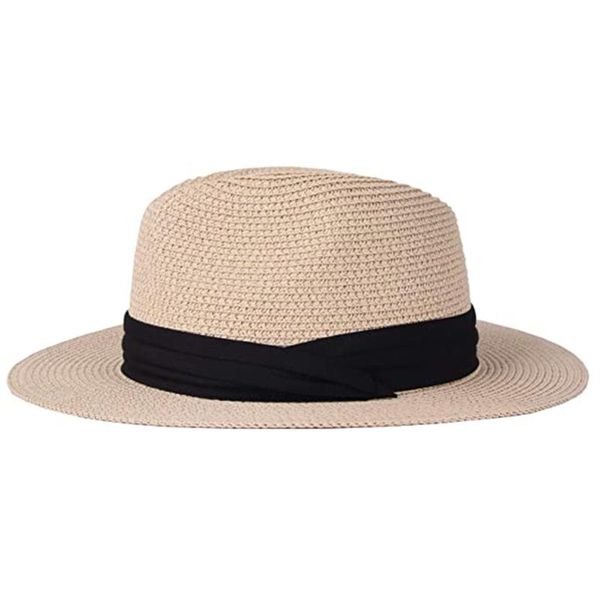 wide brim hats summer women's boater beach hat side female casual lady classic flat elegant straw sun women fedora, Blue;gray
wide brim hats summer women's boater beach hat side female casual lady classic flat elegant straw sun women fedora, Blue;gray
