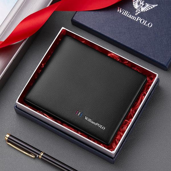 wallets williampolo men's purse card holder luxury leather christmas gifts for men set wallet cards purses male pl202116, Red;black
wallets williampolo men's purse card holder luxury leather christmas gifts for men set wallet cards purses male pl202116, Red;black