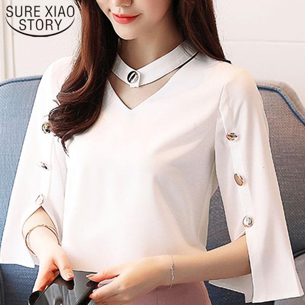 women's blouses & shirts ladies' women blouse beading solid white shirt clothes harajuku three quarter v-neck chiffon 2994 50 yfo
women's blouses & shirts ladies' women blouse beading solid white shirt clothes harajuku three quarter v-neck chiffon 2994 50 yfo