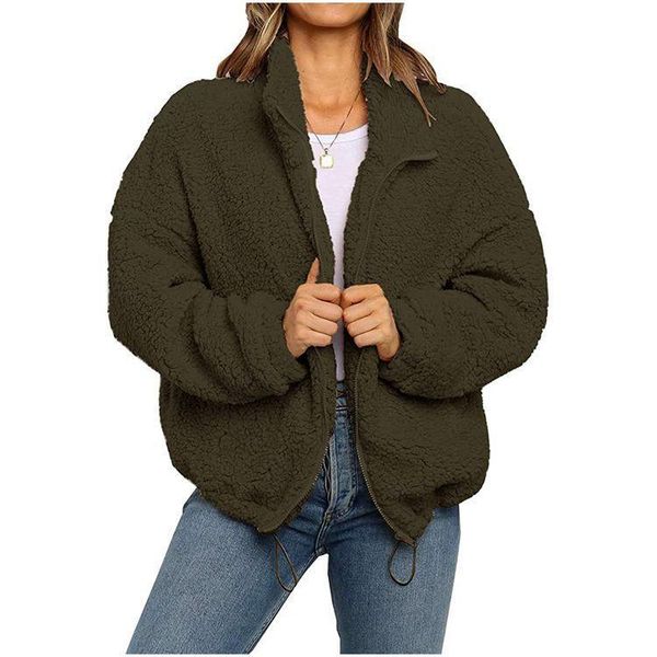 women's wool & blends zity fashion long-sleeved lapel zipper faux oversized coat jacket with pockets to feel warm in winter, Black
women's wool & blends zity fashion long-sleeved lapel zipper faux oversized coat jacket with pockets to feel warm in winter, Black