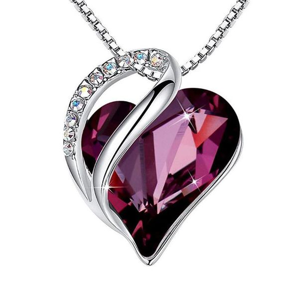 new twelve months birthday stone dry chai fire crystal pendant clavicle chain ocean heart love necklace, Silver
new twelve months birthday stone dry chai fire crystal pendant clavicle chain ocean heart love necklace, Silver