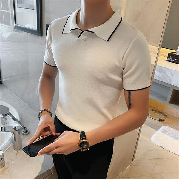 breathable short sleeve mens polos slim shirt green khaki blue casual smart color contrast men summer, White;black
breathable short sleeve mens polos slim shirt green khaki blue casual smart color contrast men summer, White;black