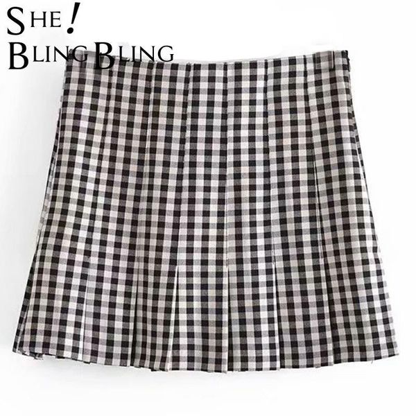skirts sheblingbling summer casual black white plaid pleated side zipper high waist a-line skirt elegant women mini
skirts sheblingbling summer casual black white plaid pleated side zipper high waist a-line skirt elegant women mini
