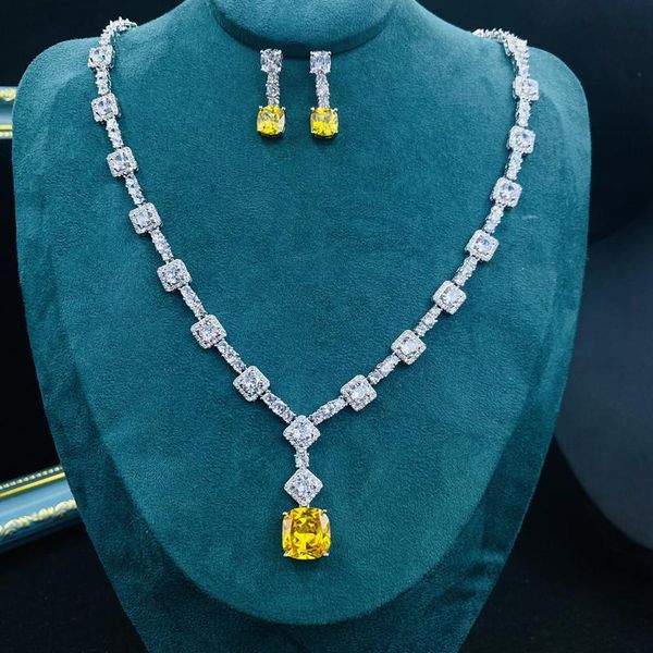 earrings & necklace hibride gorgeous square shape yellow cubic zirconia 2pcs and earring set women wedding jewelry bijoux femme n-370, Silver
earrings & necklace hibride gorgeous square shape yellow cubic zirconia 2pcs and earring set women wedding jewelry bijoux femme n-370, Silver
