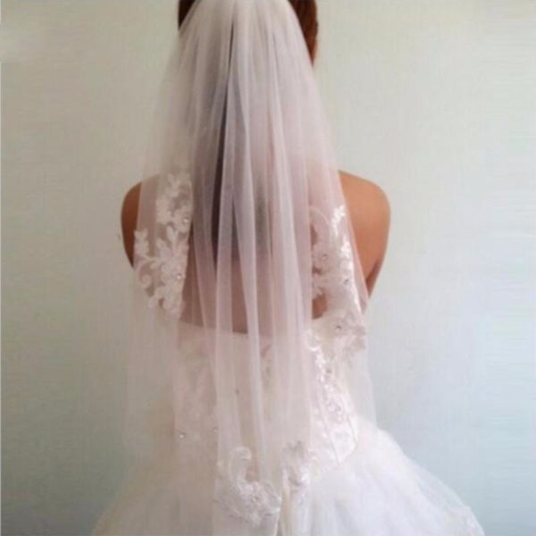 bridal veils white ivory one layer wedding veil mesh lace up satin edge bride accessories flower with hair comb, Black
bridal veils white ivory one layer wedding veil mesh lace up satin edge bride accessories flower with hair comb, Black