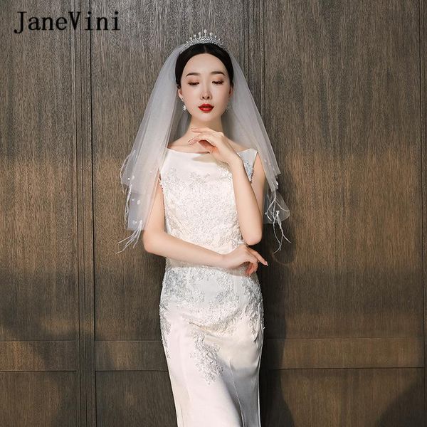 bridal veils janevini fashion white short wedding with comb 2 layer cut edge feather elbow length veil tulle accessories, Black
bridal veils janevini fashion white short wedding with comb 2 layer cut edge feather elbow length veil tulle accessories, Black
