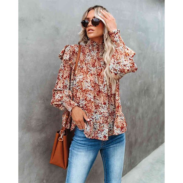 women ruffles floral print long sleeve turtleneck blouse autumn loose shirt elegant office lady casual pullover 210416, White
women ruffles floral print long sleeve turtleneck blouse autumn loose shirt elegant office lady casual pullover 210416, White