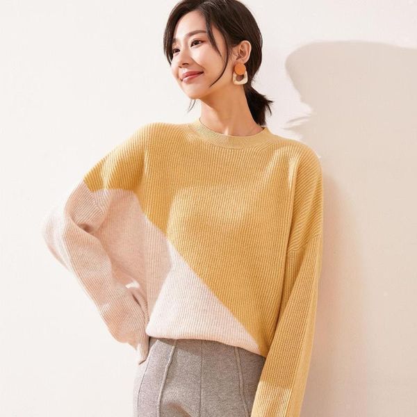 women's sweaters masigoch autumn winter 100% merino wool patchwork loose sweater woman fashion pullovers1, White;black
women's sweaters masigoch autumn winter 100% merino wool patchwork loose sweater woman fashion pullovers1, White;black