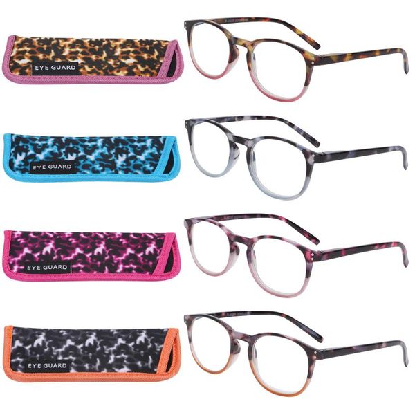 sunglasses eyeguard 4 pack reading glasses blue light blocking spring hinge women readers, White;black
sunglasses eyeguard 4 pack reading glasses blue light blocking spring hinge women readers, White;black