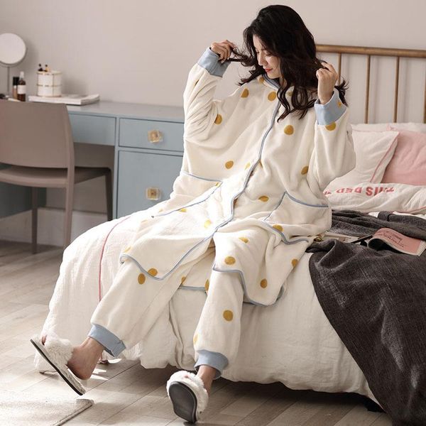 women's sleepwear coral fleece autumn plus velvet thickening women pajamas external wear keep warm long nightgown cardigan white winter, Black;red
women's sleepwear coral fleece autumn plus velvet thickening women pajamas external wear keep warm long nightgown cardigan white winter, Black;red