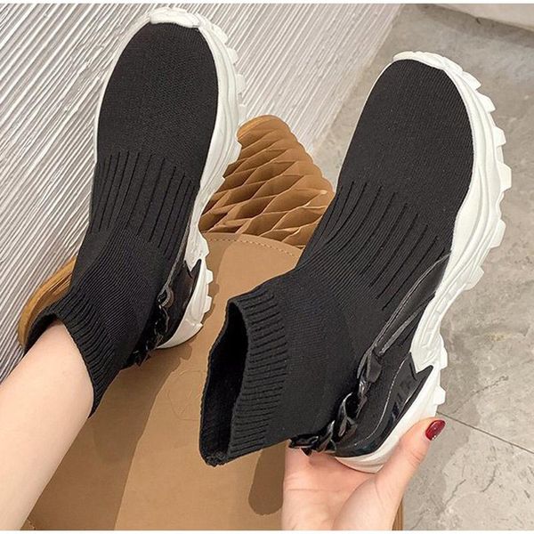 boots women's sock platform shoes solid breathable slip on women ankle thick bottom knitted ladies fashion short boot 2021, Black
boots women's sock platform shoes solid breathable slip on women ankle thick bottom knitted ladies fashion short boot 2021, Black