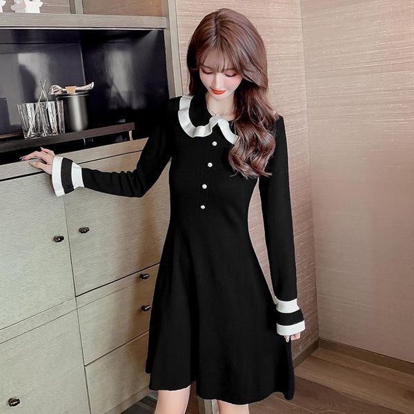 casual dresses coigarsam french style full sleeve women one-piece dress korean spring knitting loose black 90380, Black;gray
casual dresses coigarsam french style full sleeve women one-piece dress korean spring knitting loose black 90380, Black;gray
