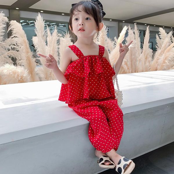 girls' polka dot suspenders suit baby summer 2021 fashion korean children's clothes two-piece tide clothing sets, White
girls' polka dot suspenders suit baby summer 2021 fashion korean children's clothes two-piece tide clothing sets, White