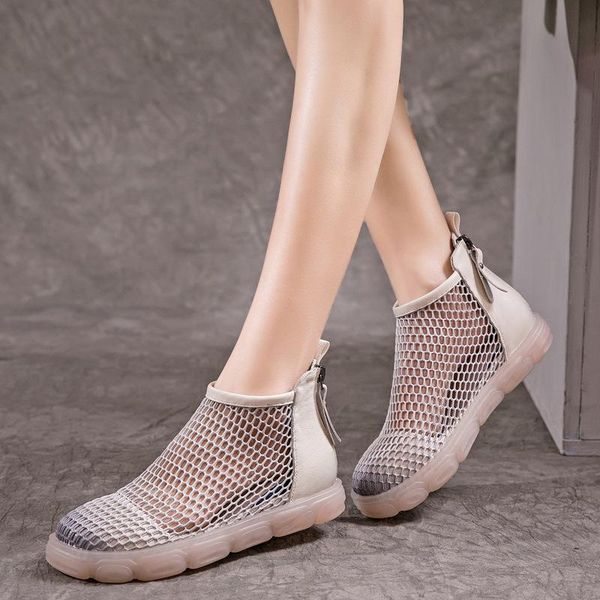 boots summer solid color casual non-slip wear-resistant women's hollow mesh double zipper soft and comfortable cow leather shoes, Black
boots summer solid color casual non-slip wear-resistant women's hollow mesh double zipper soft and comfortable cow leather shoes, Black