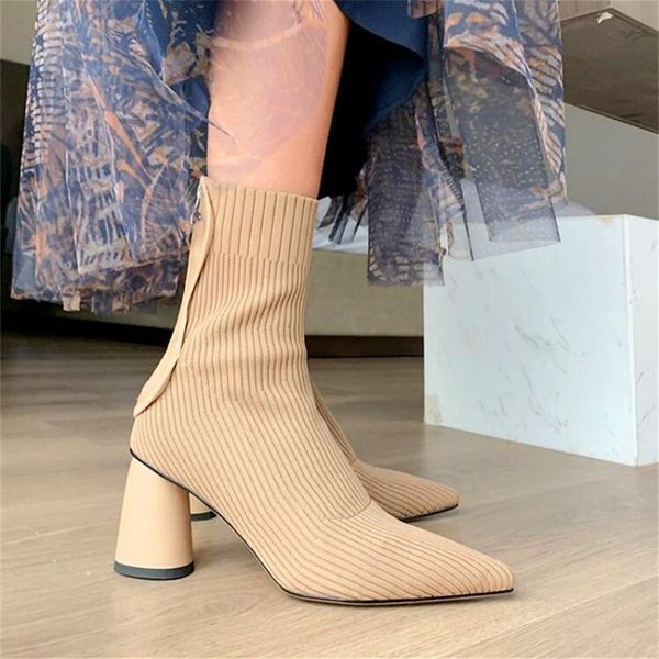 boots elastic flying woven pointed women's high heels black apricot thick autumn and winter
boots elastic flying woven pointed women's high heels black apricot thick autumn and winter