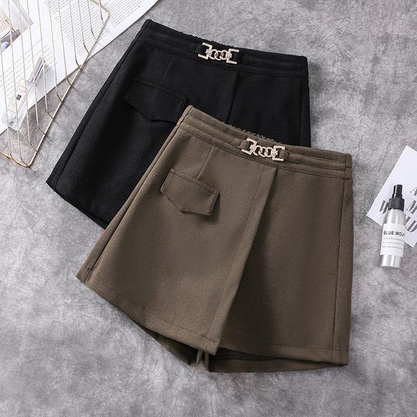 women's shorts woman skirts 5xl plus size clothes winter korean fashion elegant woolen black brown pants, White;black
women's shorts woman skirts 5xl plus size clothes winter korean fashion elegant woolen black brown pants, White;black