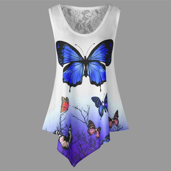women's blouses & shirts print butterfly blouse for women summer sleeveless o-neck back lace hollow ou loing hem female plus size loose, White
women's blouses & shirts print butterfly blouse for women summer sleeveless o-neck back lace hollow ou loing hem female plus size loose, White