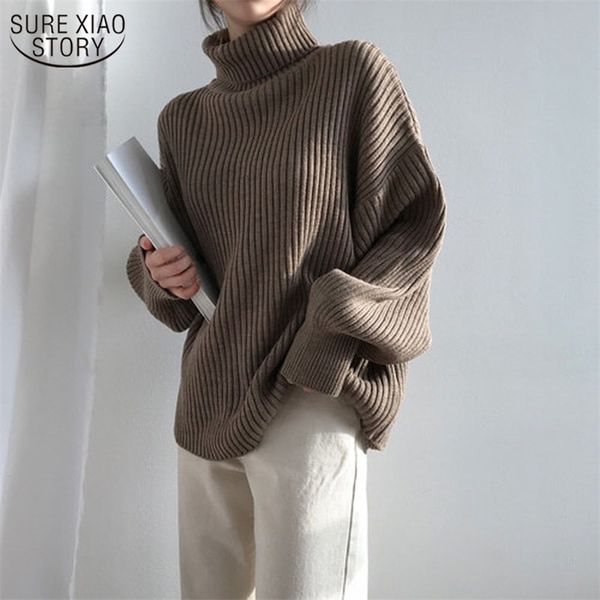 knit sweater women autumn long sleeve solid winter clothes turtleneck korean thick loose pullover office lady wear 10327 210421, White;black
knit sweater women autumn long sleeve solid winter clothes turtleneck korean thick loose pullover office lady wear 10327 210421, White;black