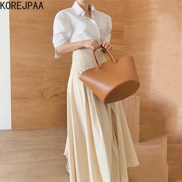 korejpaa women set summer korean chic niche temperament basic lapel loose short-sleeved shirt high-waist pleated skirt 210526, White
korejpaa women set summer korean chic niche temperament basic lapel loose short-sleeved shirt high-waist pleated skirt 210526, White